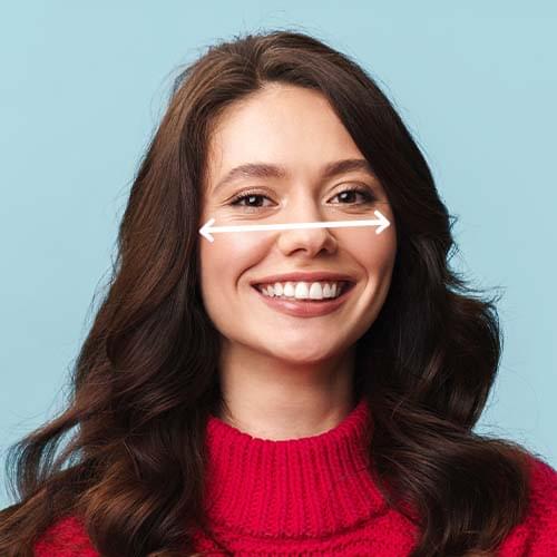 Põsesarnade mõõtmine päikeseprillide jaoks