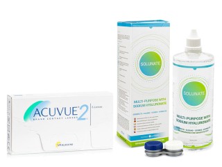 Acuvue 2 (6 läätse) + Solunate Multi-Purpose 400 ml koos läätsekonteineriga