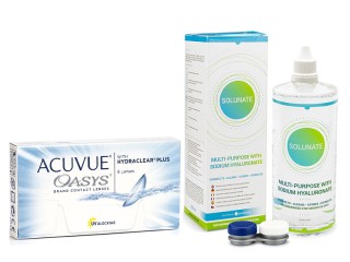 Acuvue Oasys (6 läätse) + Solunate Multi-Purpose 400 ml koos läätsekonteineriga