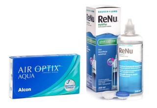 Air Optix Aqua (6 läätse) + ReNu MultiPlus 360 ml koos läätsekonteineriga