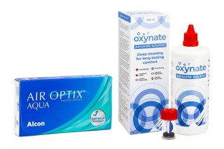Air Optix Aqua (6 линз) + Oxynate Peroxide 380 мл с контейнером