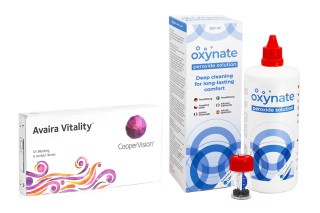 Avaira Vitality (6 линз) + Oxynate Peroxide 380 мл с контейнером