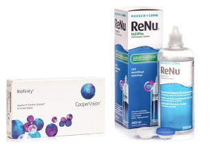 Biofinity (6 läätse) + ReNu MultiPlus 360 ml koos läätsekonteineriga