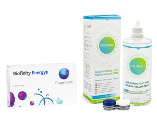 Biofinity Energys CooperVision (6 läätse) + Solunate Multi-Purpose 400 ml koos läätsekonteineriga