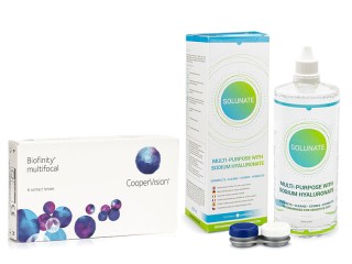 Biofinity Multifocal CooperVision (6 läätse) + Solunate Multi-Purpose 400 ml koos läätsekonteineriga