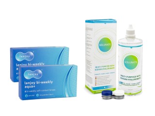Lenjoy Bi-weekly Aqua+ (12 линз) + Solunate Multi-Purpose 400 мл с контейнером