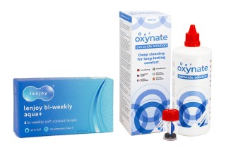 Lenjoy Bi-weekly Aqua+ (6 линз) + Oxynate Peroxide 380 мл с контейнером