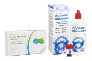 Lenjoy Monthly Comfort (6 läätse) + Oxynate Peroxide 380 ml koos läätsekonteineriga