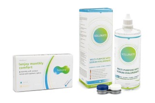 Lenjoy Monthly Comfort (6 läätse) + Solunate Multi-Purpose 400 ml koos läätsekonteineriga