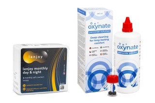 Lenjoy Monthly Day & Night (6 линз) + Oxynate Peroxide 380 мл с контейнером