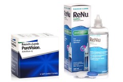 PureVision (6 läätse) + ReNu MultiPlus 360 ml koos läätsekonteineriga