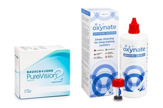 PureVision 2 (6 линз) + Oxynate Peroxide 380 мл с контейнером