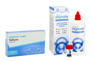 SofLens 59 (6 läätse) + Oxynate Peroxide 380 ml koos läätsekarbiga